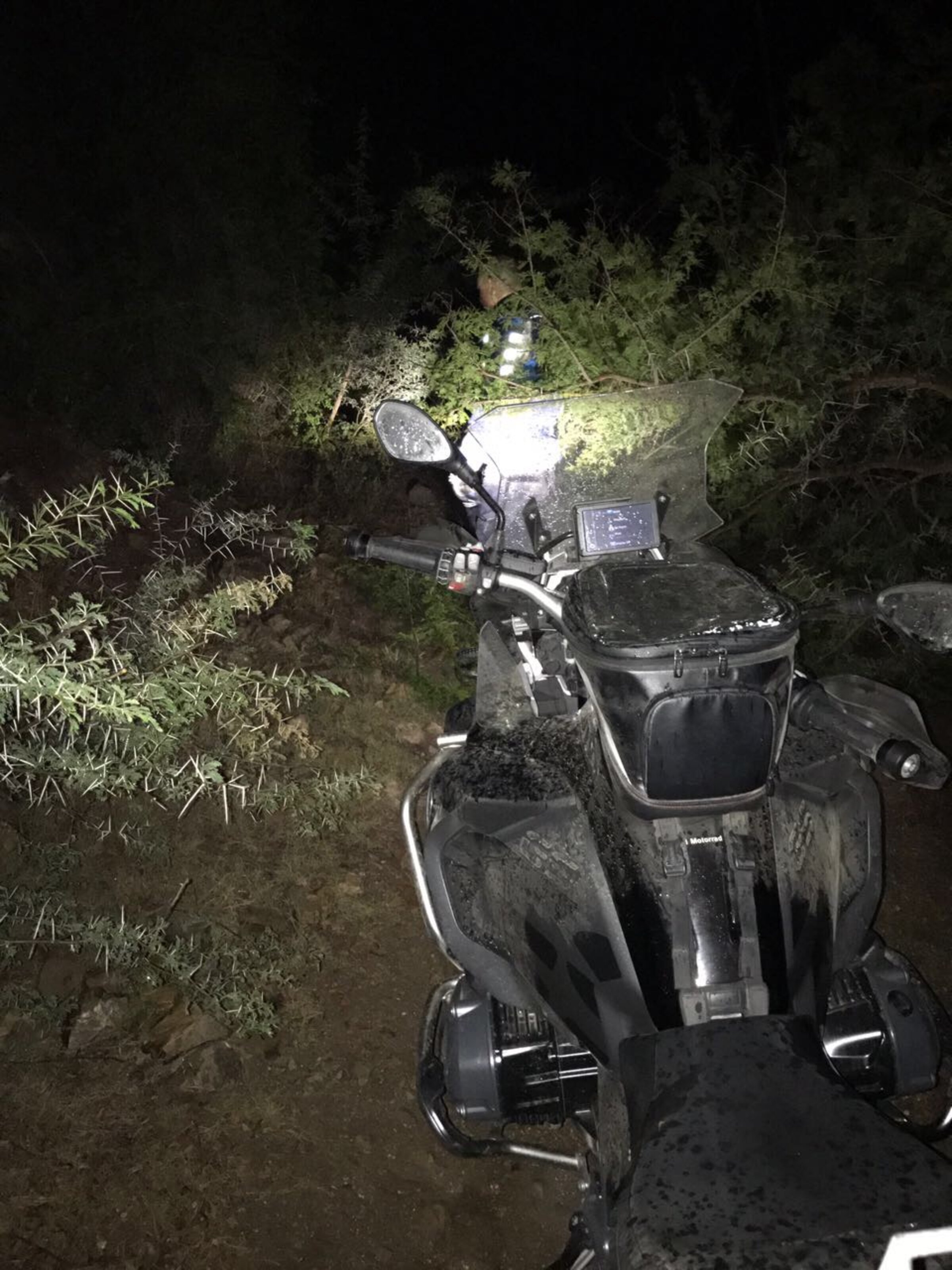 Rider preparing before a gravel expedition